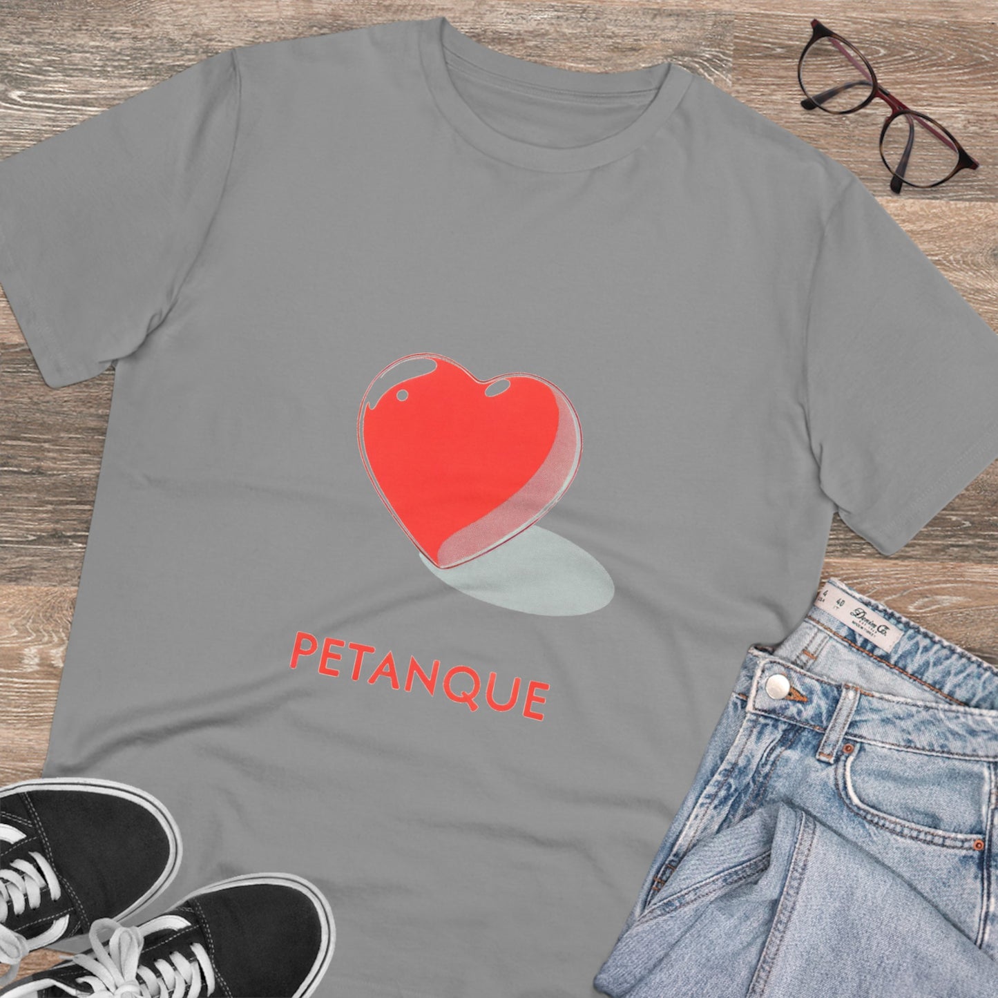 Organic T-shirt - Heart with Boule Shadow