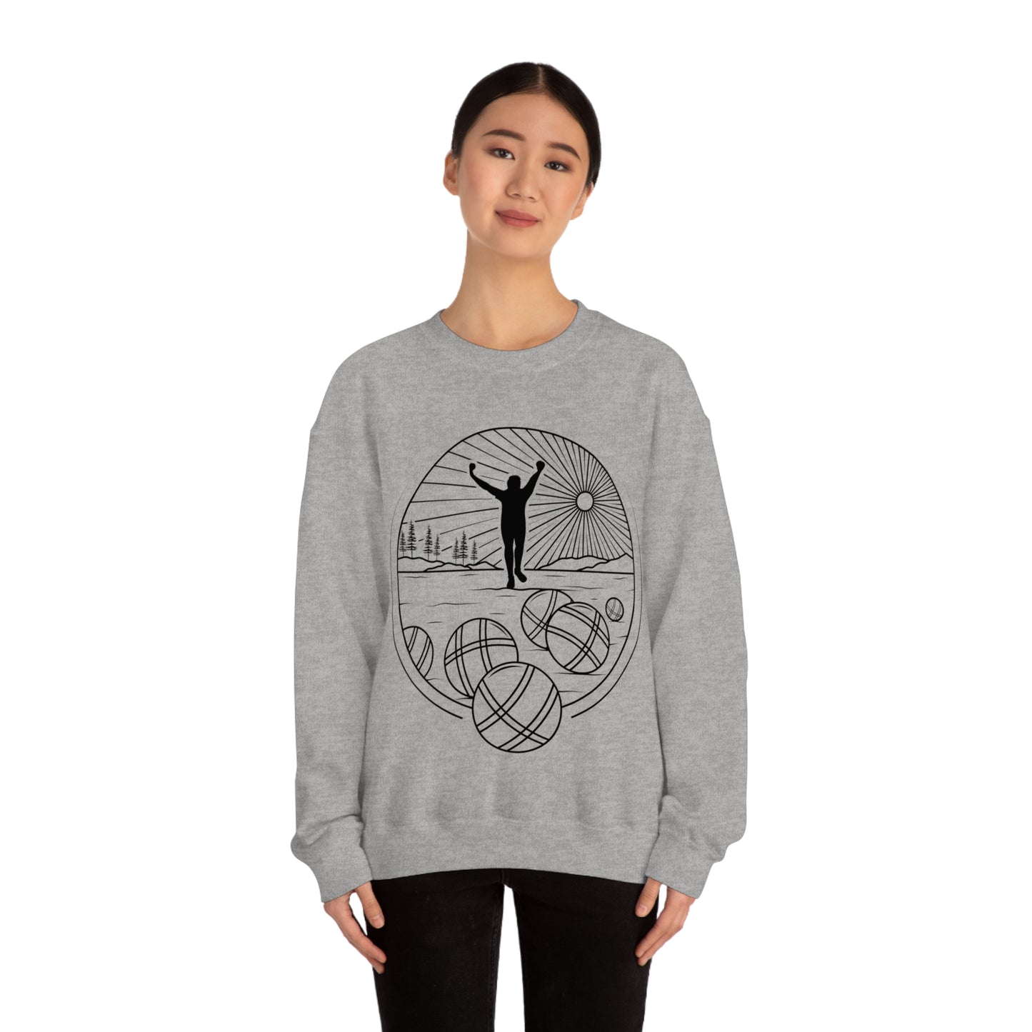 Unisex Heavy Blend Crewneck Petanque Design Sweatshirt