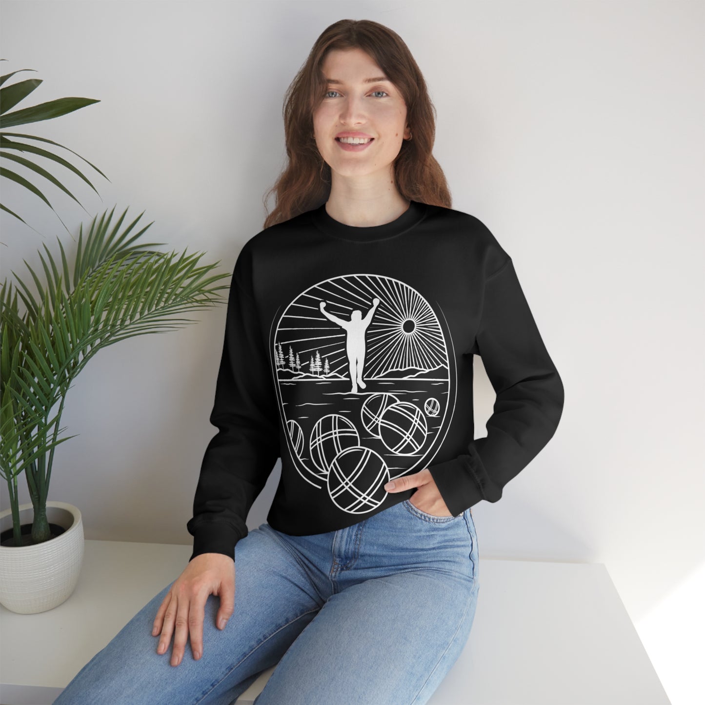 Unisex Heavy Blend Crewneck Petanque Design Sweatshirt