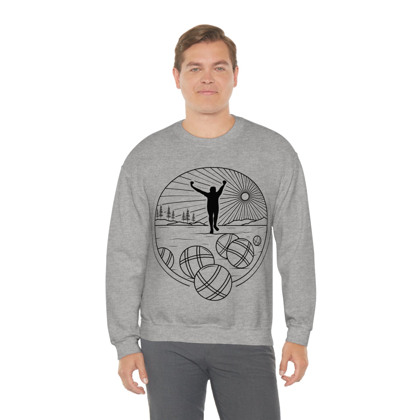 Unisex Heavy Blend Crewneck Petanque Design Sweatshirt