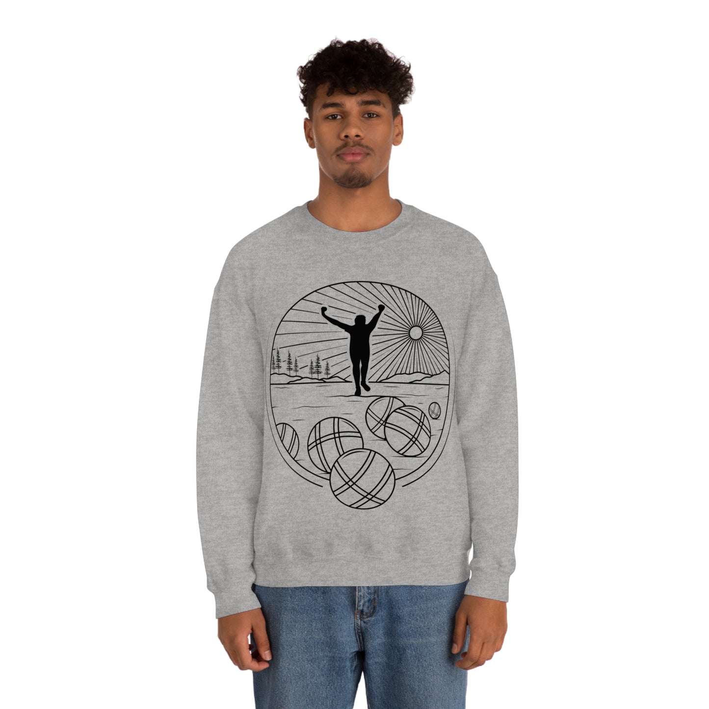 Unisex Heavy Blend Crewneck Petanque Design Sweatshirt