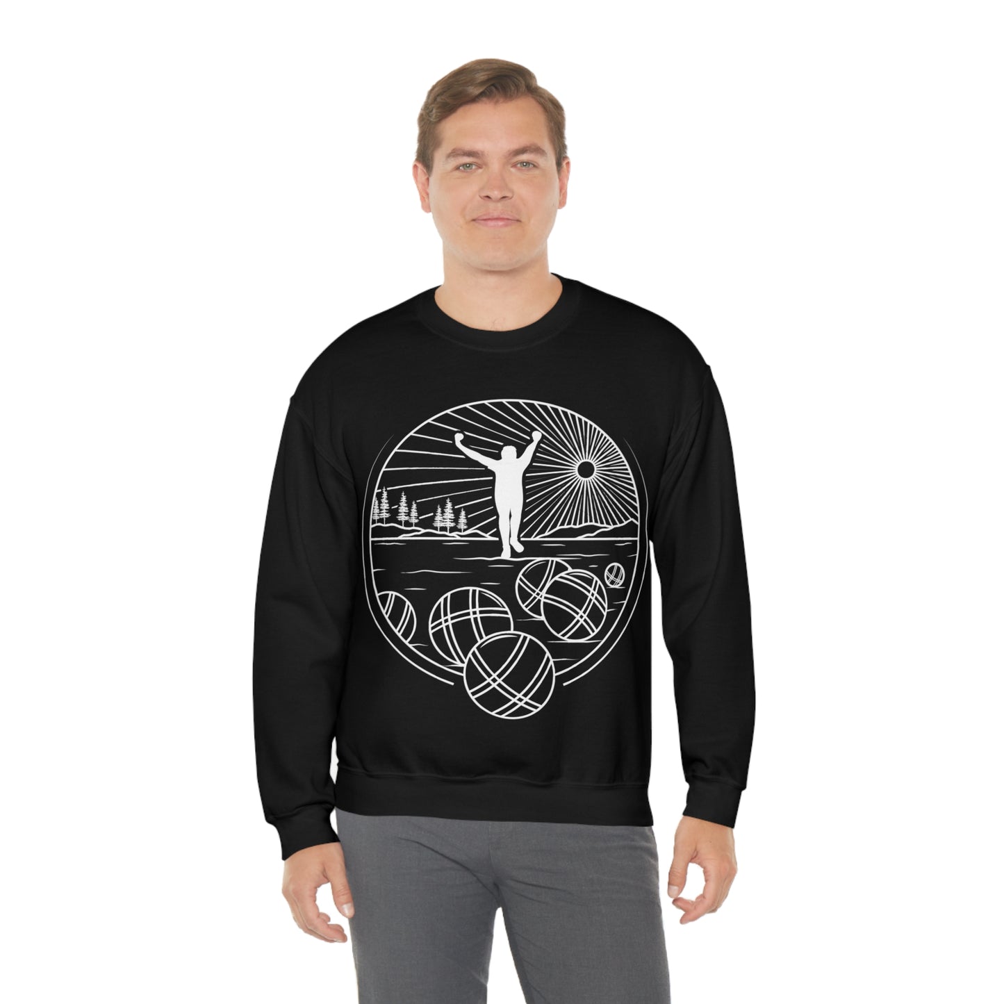 Unisex Heavy Blend Crewneck Petanque Design Sweatshirt