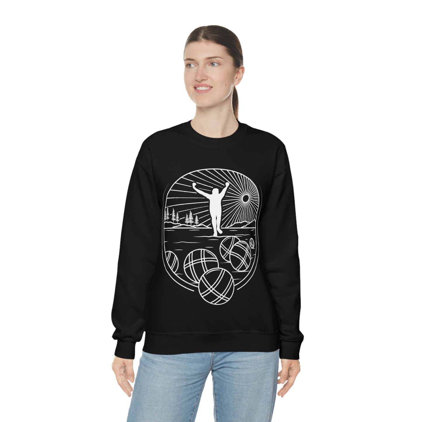 Unisex Heavy Blend Crewneck Petanque Design Sweatshirt