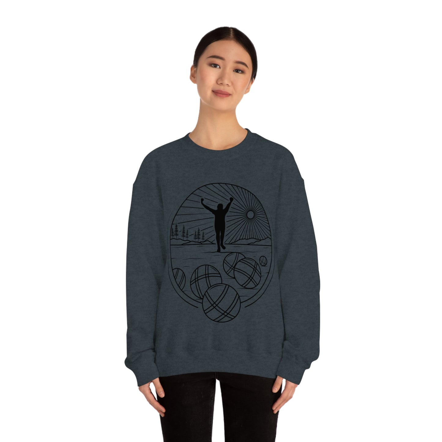 Unisex Heavy Blend Crewneck Petanque Design Sweatshirt