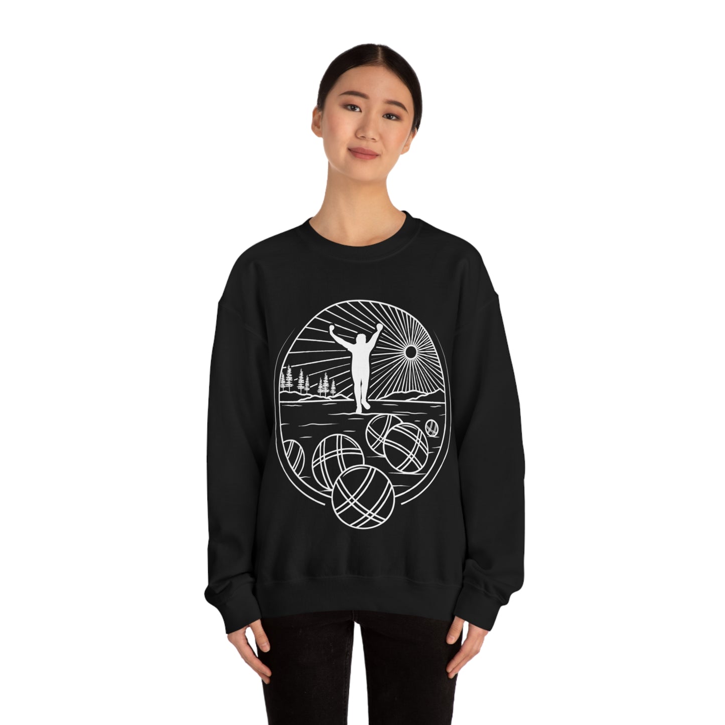 Unisex Heavy Blend Crewneck Petanque Design Sweatshirt