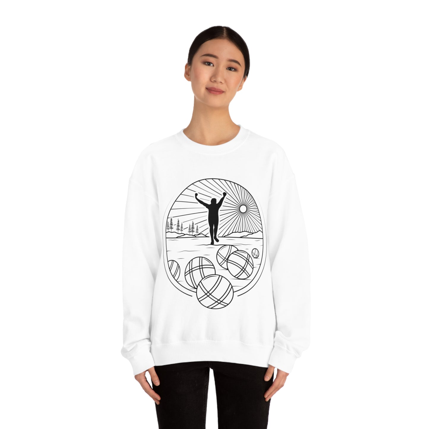 Unisex Heavy Blend Crewneck Petanque Design Sweatshirt