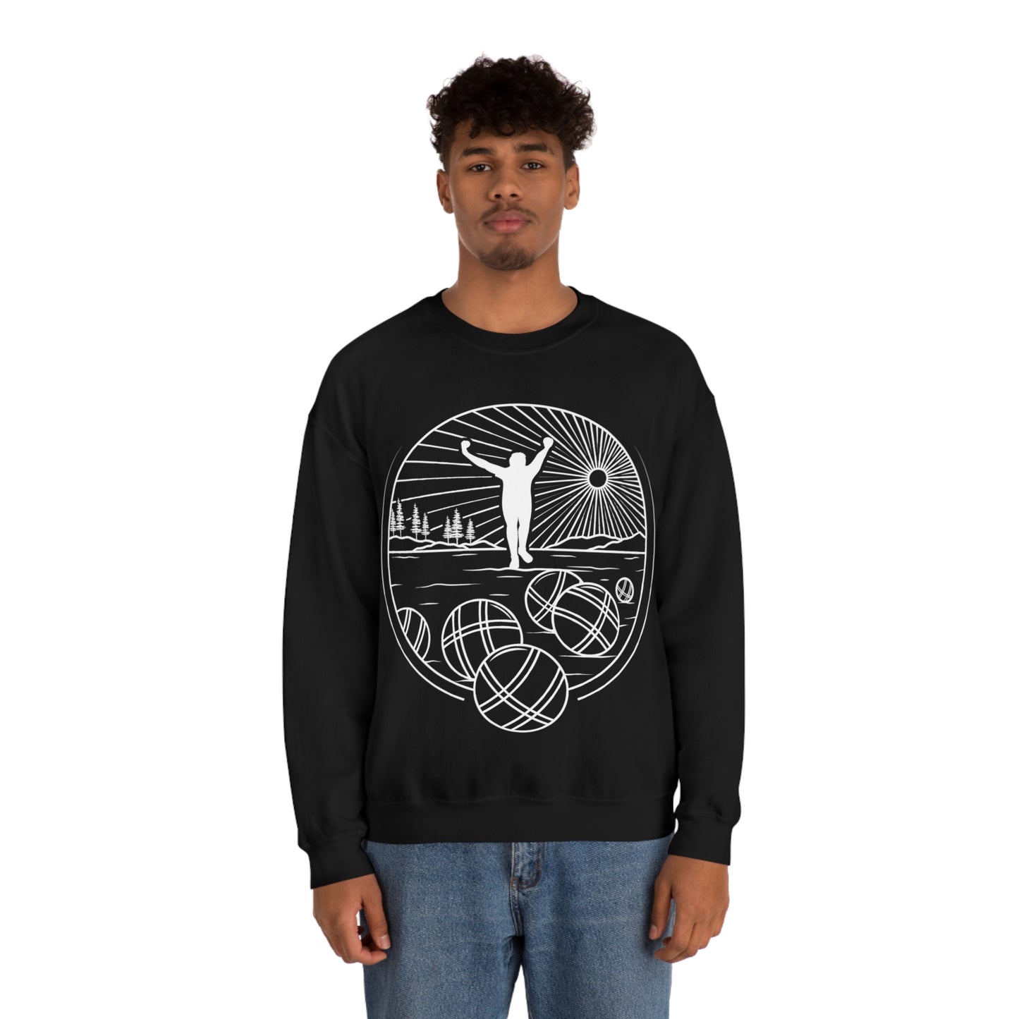 Unisex Heavy Blend Crewneck Petanque Design Sweatshirt