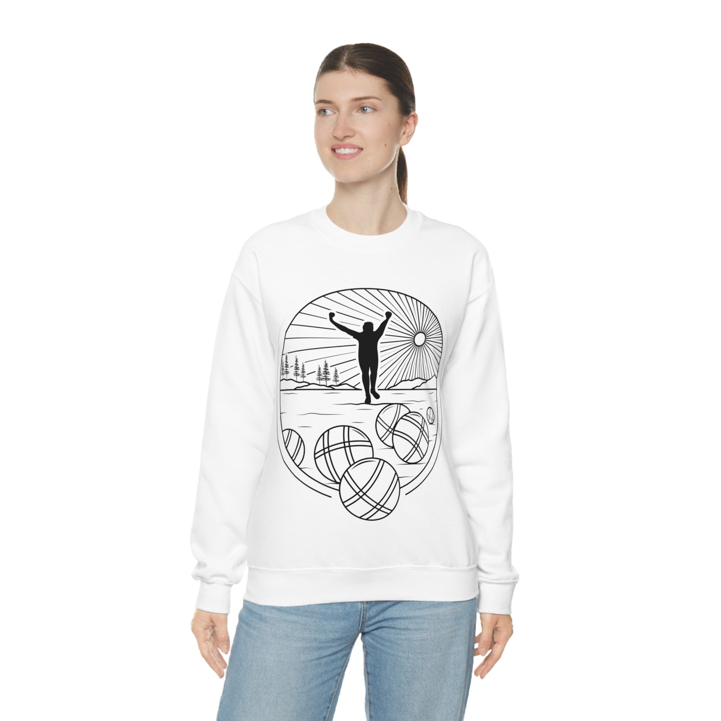 Unisex Heavy Blend Crewneck Petanque Design Sweatshirt