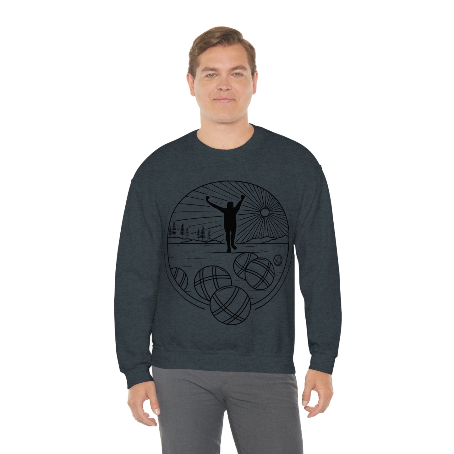 Unisex Heavy Blend Crewneck Petanque Design Sweatshirt