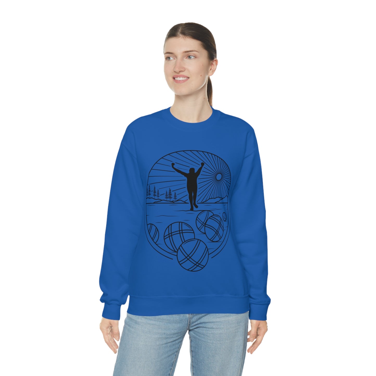 Unisex Heavy Blend Crewneck Petanque Design Sweatshirt