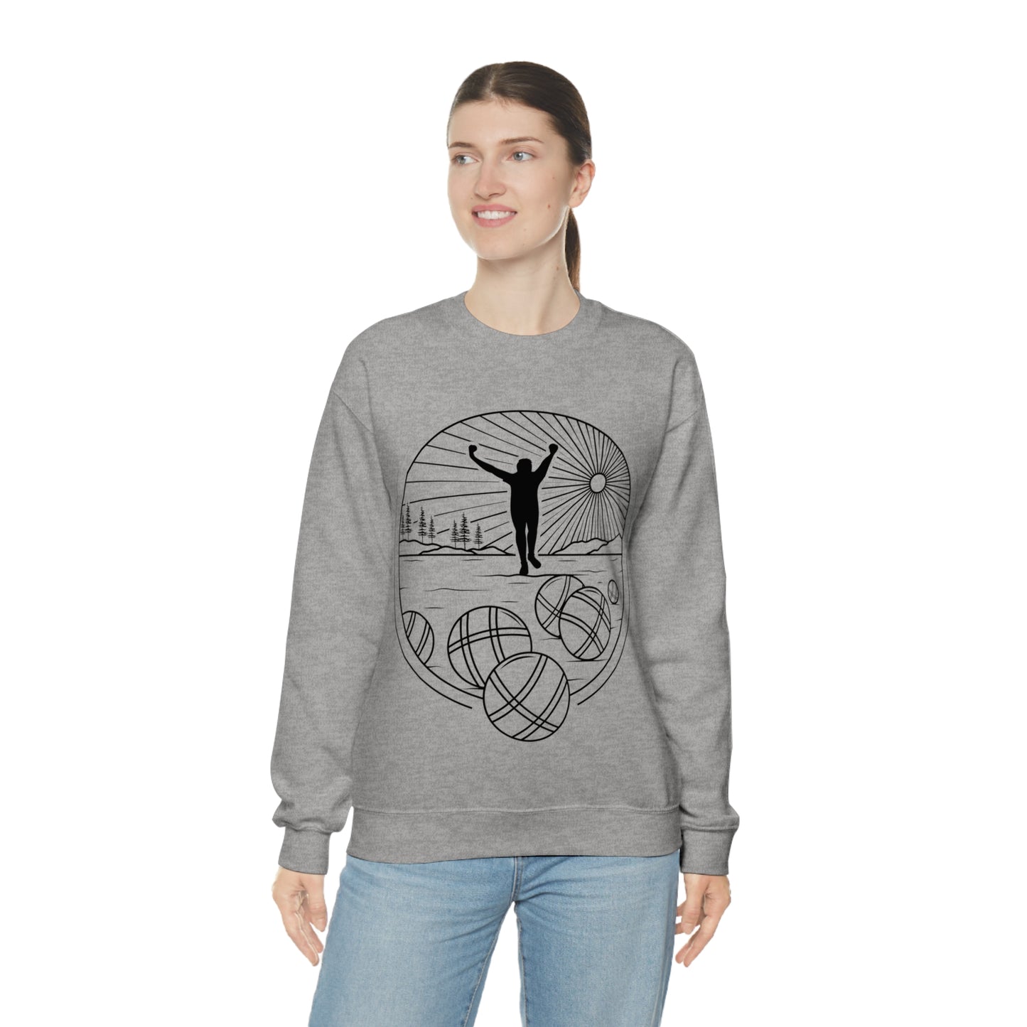 Unisex Heavy Blend Crewneck Petanque Design Sweatshirt