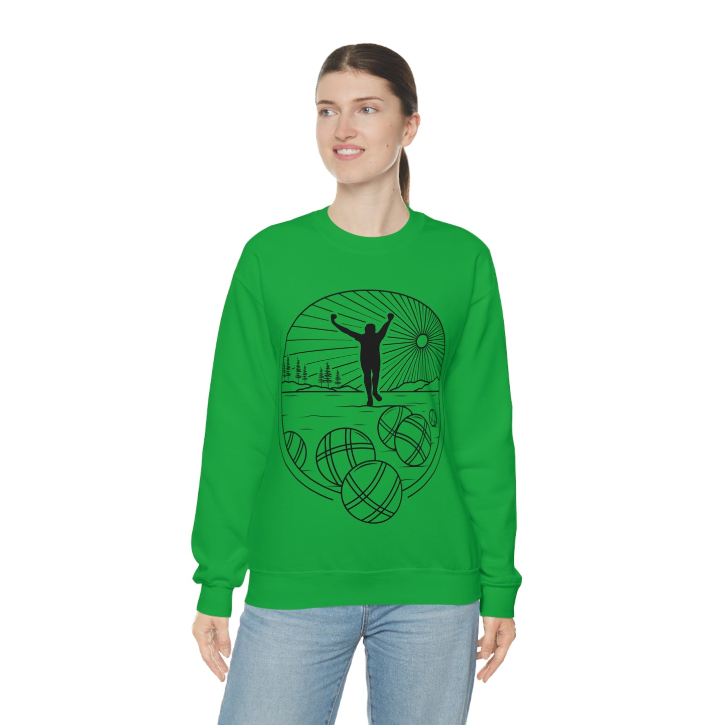 Unisex Heavy Blend Crewneck Petanque Design Sweatshirt